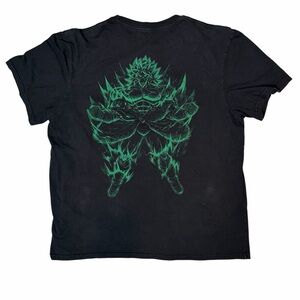 Men's Black Short-Sleeve Graphic Tee with Green Back Illustration